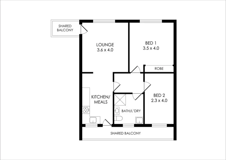 Floorplan of Homely apartment listing, 15/180-184 Seaview Road, Henley Beach South SA 5022