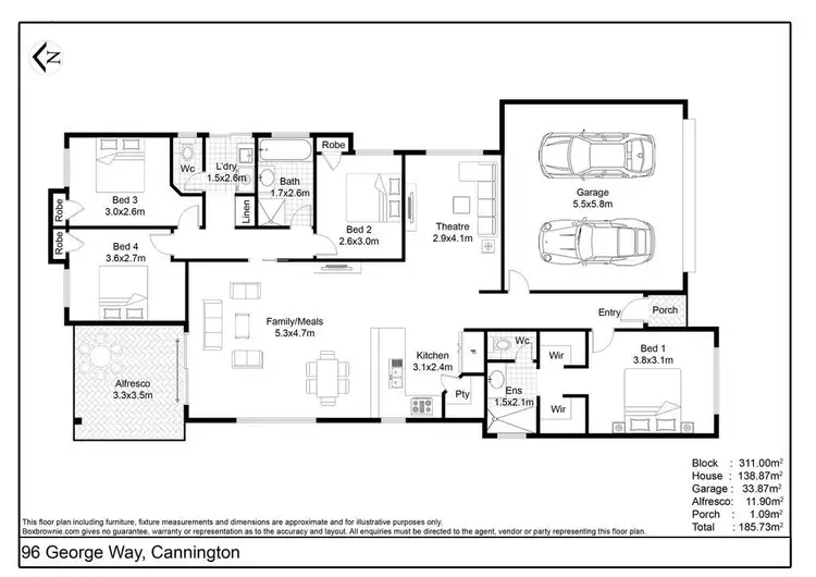 Floorplan of Homely house listing, 96 George Way, Cannington WA 6107
