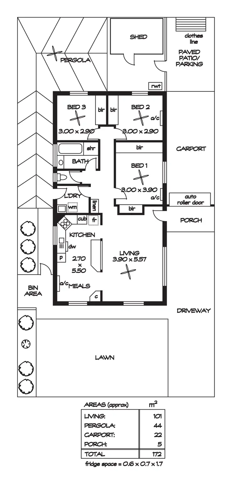 Floorplan of Homely unit listing, 1/22 Douglas Avenue, Hillcrest SA 5086