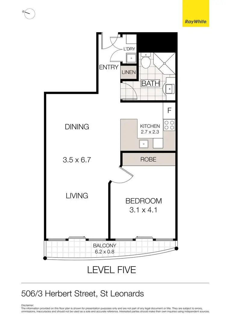 Floorplan of Homely unit listing, 506/3 Herbert Street, St Leonards NSW 2065