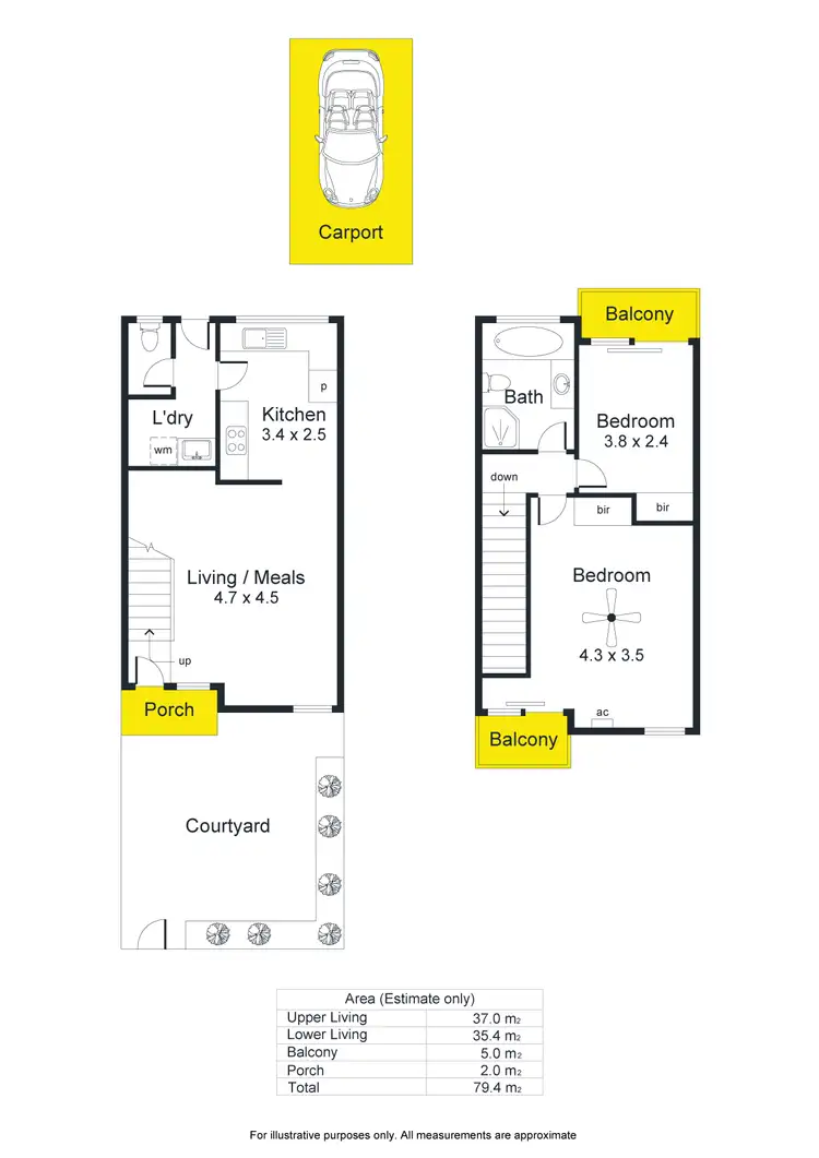 Floorplan of Homely townhouse listing, 4/194-196 Kensington Road, Marryatville SA 5068