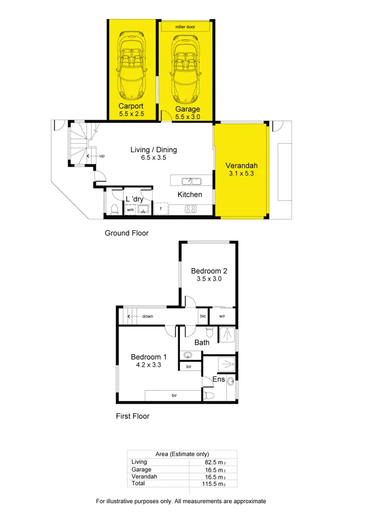 Floorplan of Homely townhouse listing, 2/53 Ross Road, Hectorville SA 5073
