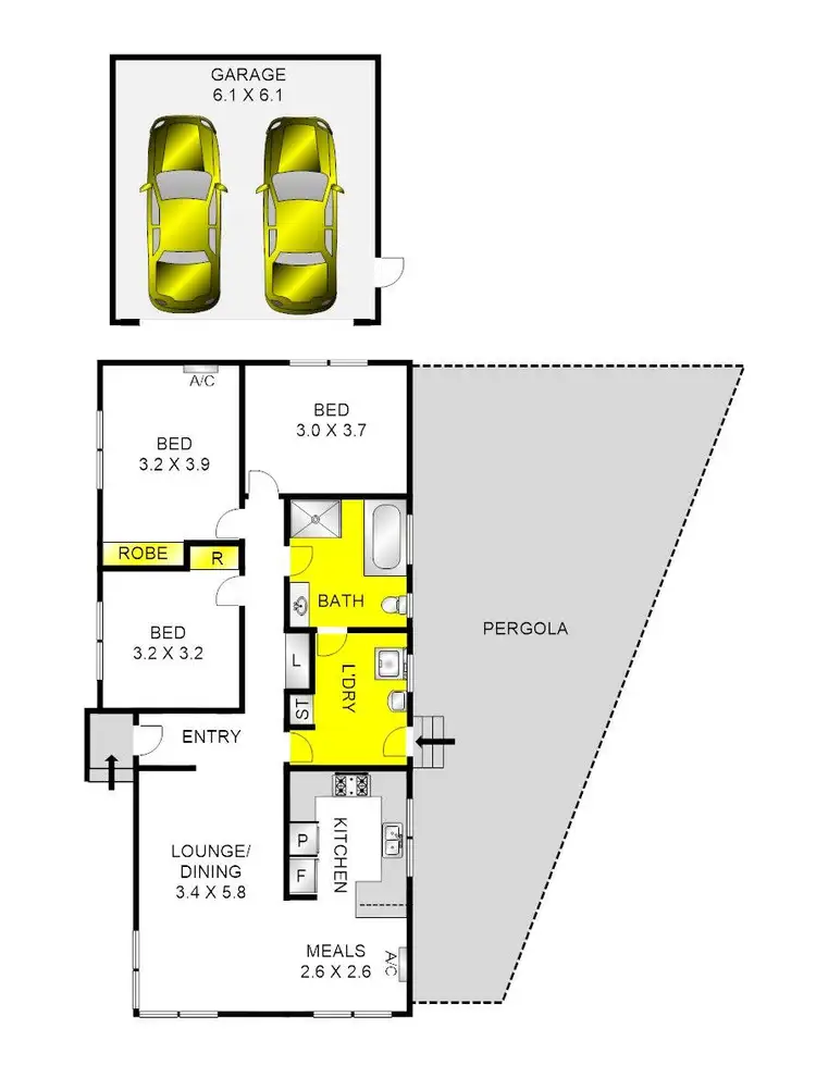 Floorplan of Homely house listing, 96 Hendy Street, Corio VIC 3214