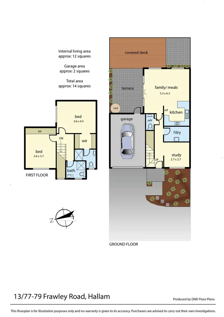 Floorplan of Homely townhouse listing, 13/77-79 Frawley Road, Hallam VIC 3803