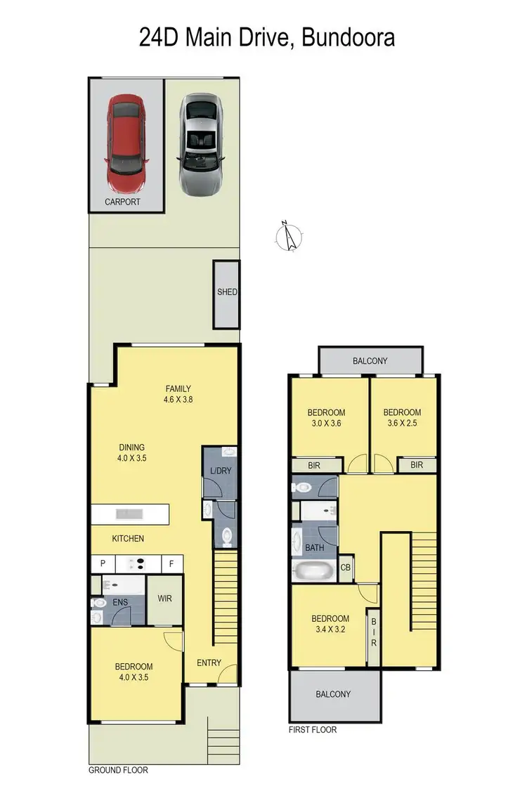 Floorplan of Homely townhouse listing, 24D Main Drive, Bundoora VIC 3083