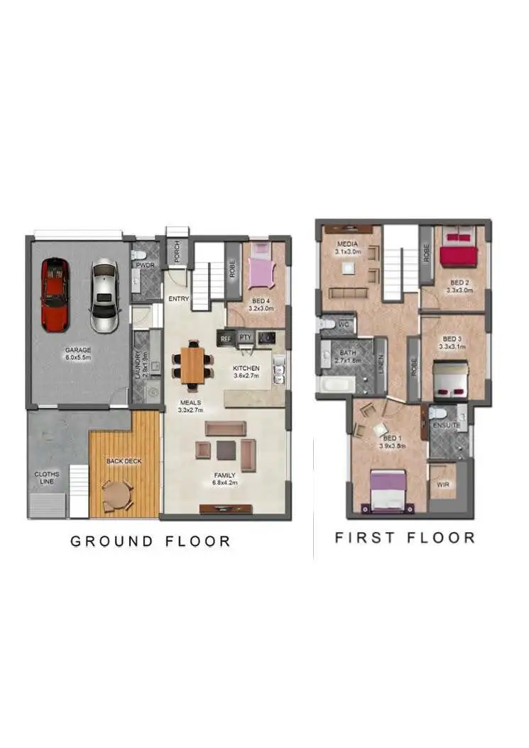 Floorplan of Homely townhouse listing, 2/54 Blake Street, Southport QLD 4215