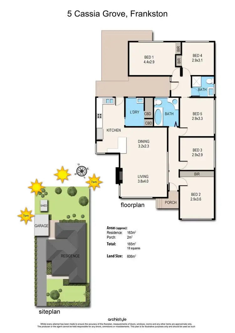 Floorplan of Homely house listing, 5 Cassia Grove, Frankston VIC 3199