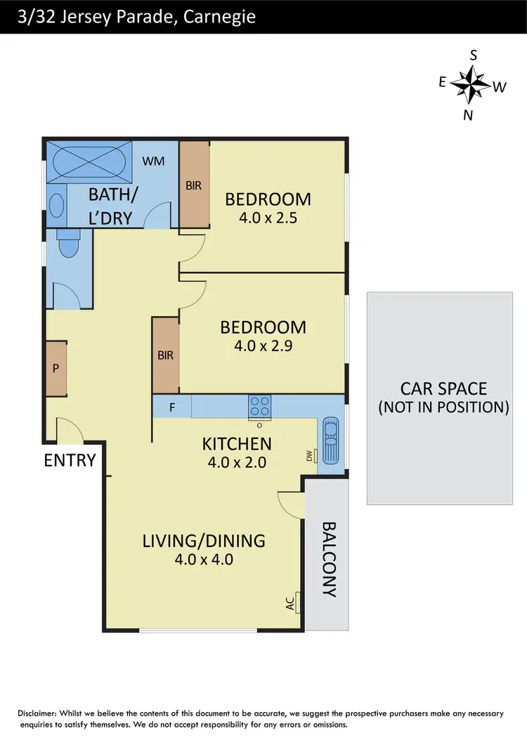 Floorplan of Homely apartment listing, 3/32 Jersey Parade, Carnegie VIC 3163