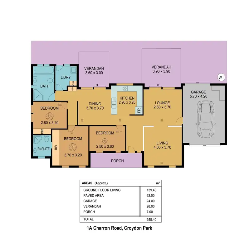 Floorplan of Homely house listing, 1A Charron Road, Croydon Park SA 5008