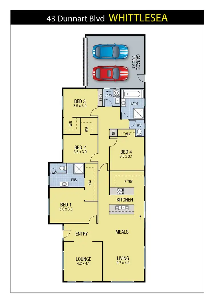 Floorplan of Homely house listing, 43 Dunnart Boulevard, Whittlesea VIC 3757
