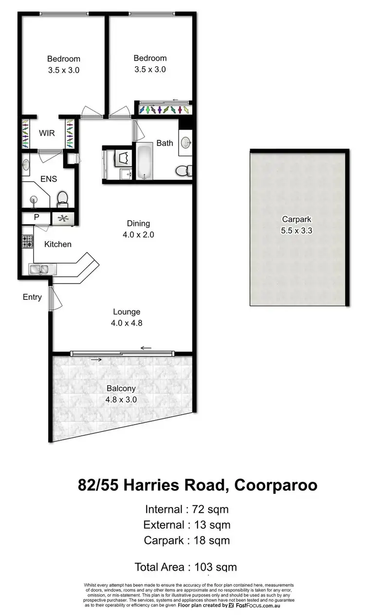Floorplan of Homely unit listing, 82/55 Harries Road, Coorparoo QLD 4151