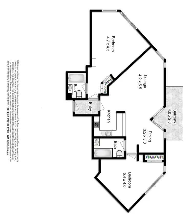 Floorplan of Homely apartment listing, 906-7/95 Charlotte Street, Brisbane QLD 4000