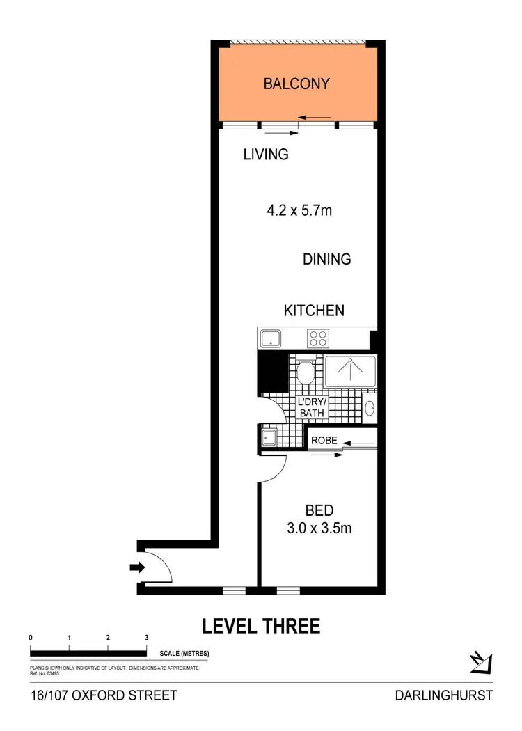 Floorplan of Homely apartment listing, 16/107-111 Oxford Street, Darlinghurst NSW 2010