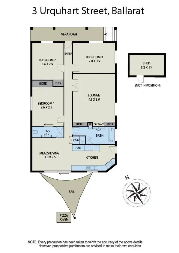 Floorplan of Homely house listing, 3 Urquhart Street, Ballarat Central VIC 3350