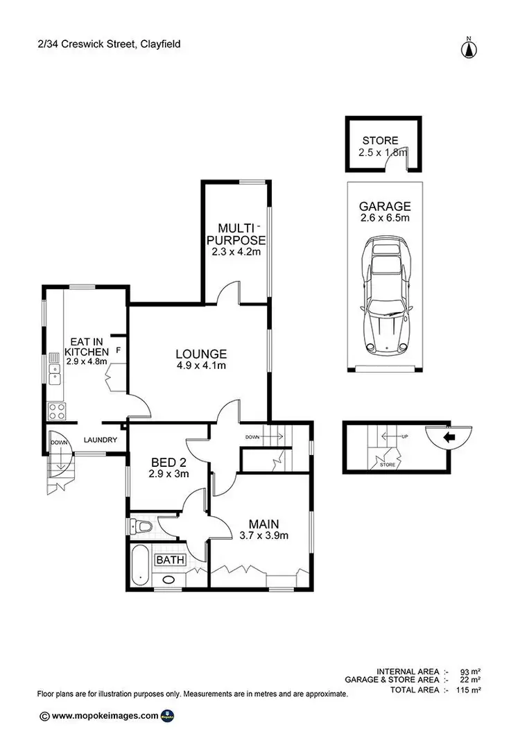 Floorplan of Homely unit listing, 2/34 Creswick Street, Clayfield QLD 4011