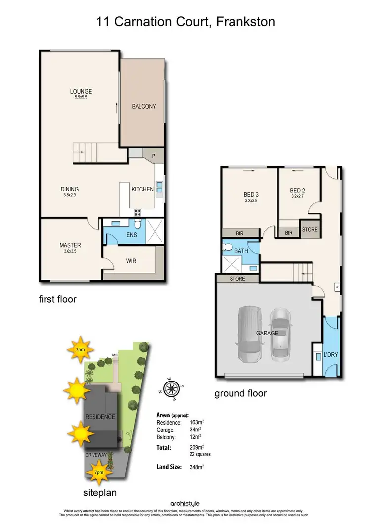 Floorplan of Homely townhouse listing, 11 Carnation Court, Frankston VIC 3199