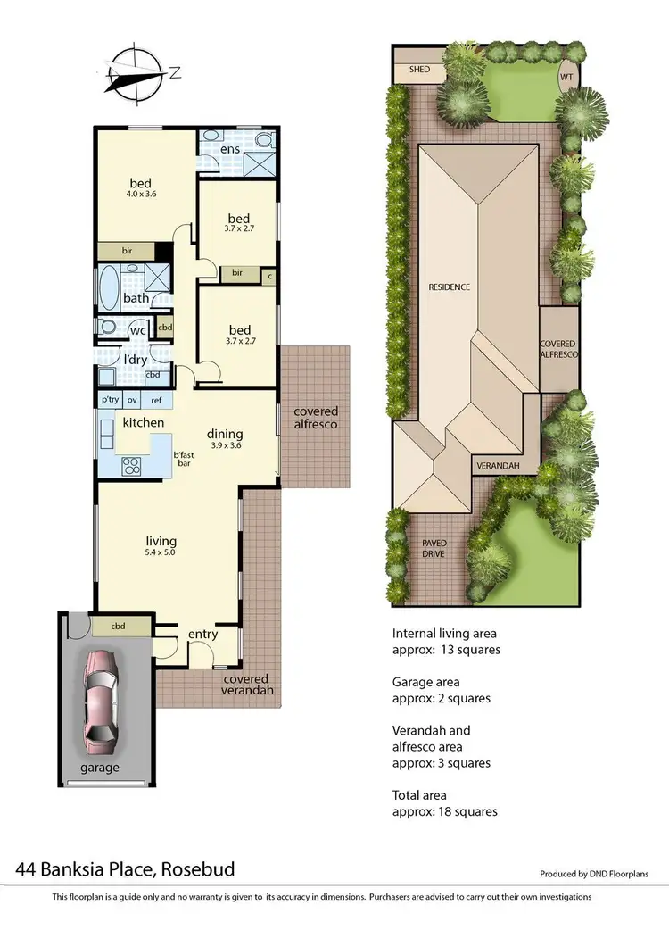 Floorplan of Homely house listing, 44 Banksia Place, Rosebud VIC 3939