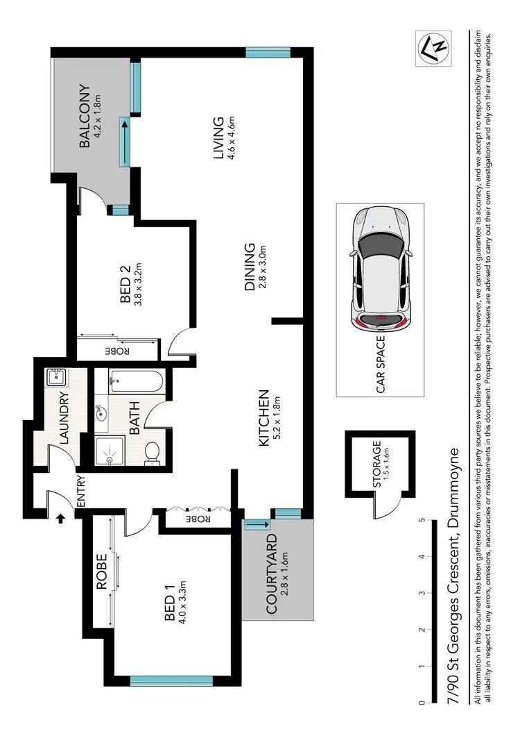 Floorplan of Homely apartment listing, 7/90 St Georges Crescent, Drummoyne NSW 2047
