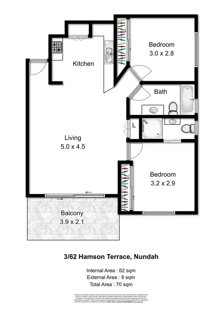 Floorplan of Homely unit listing, 3/62 Hamson Terrace, Nundah QLD 4012