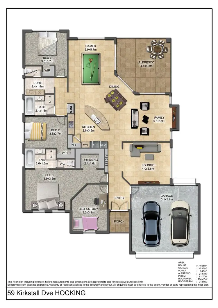 Floorplan of Homely house listing, 59 Kirkstall Drive, Hocking WA 6065