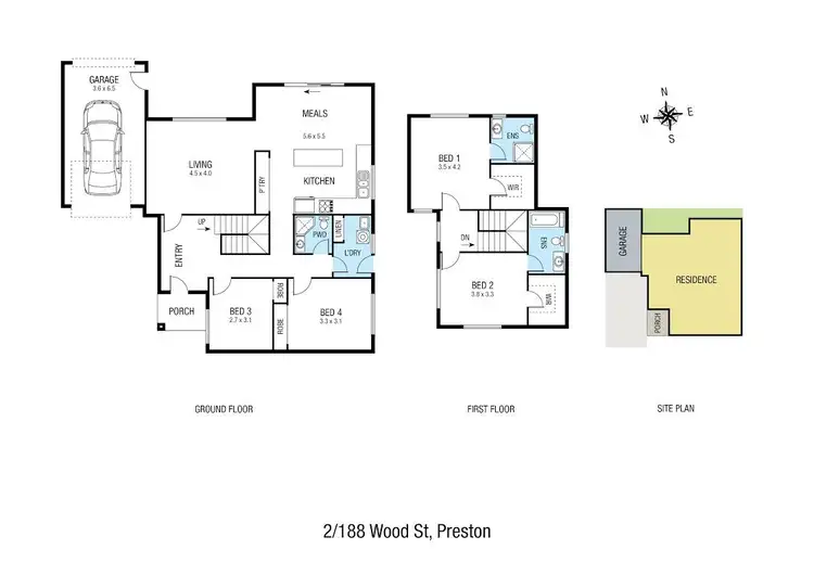 Floorplan of Homely townhouse listing, 2/188 Wood Street, Preston VIC 3072