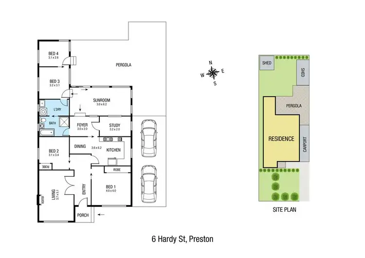 Floorplan of Homely house listing, 6 Hardy Street, Preston VIC 3072