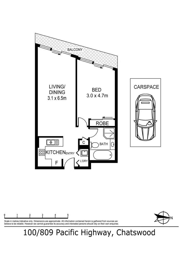 Floorplan of Homely unit listing, 100/809-811 Pacific Highway, Chatswood NSW 2067
