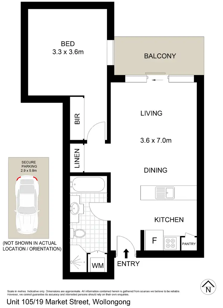 Floorplan of Homely unit listing, 105/19 Market Street, Wollongong NSW 2500