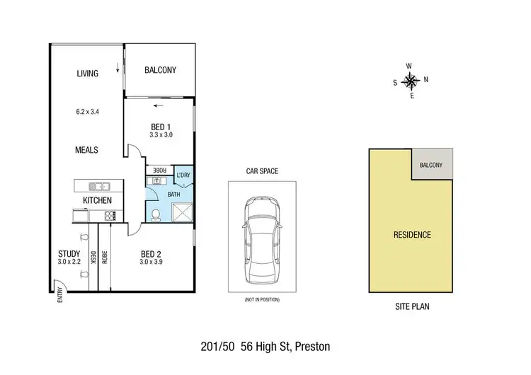 Floorplan of Homely apartment listing, 201/50-56 High Street, Preston VIC 3072