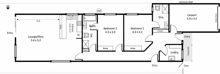 Floorplan of Homely unit listing, 26F Cedar Avenue, Renmark SA 5341