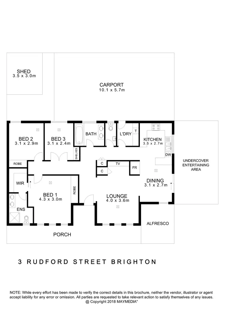 Floorplan of Homely house listing, 3 Rudford Street, Brighton SA 5048