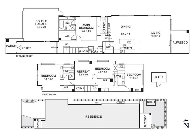 Floorplan of Homely townhouse listing, 34A Marcus Road, Templestowe Lower VIC 3107