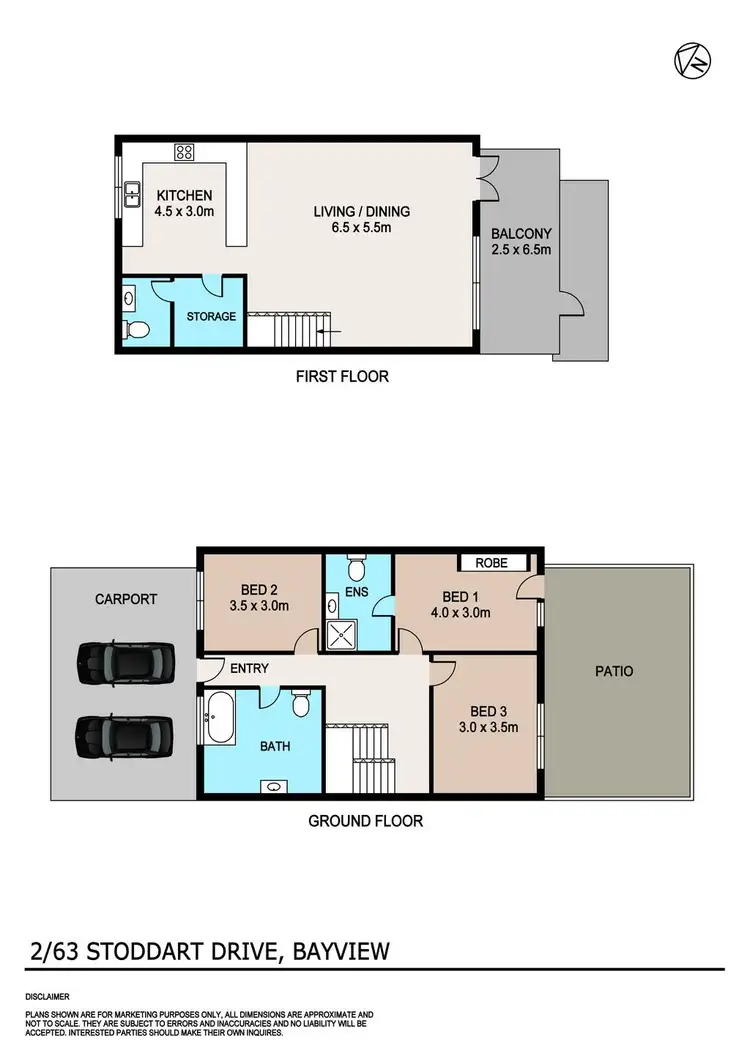 Floorplan of Homely townhouse listing, 2/63 Stoddart Drive, Bayview NT 820