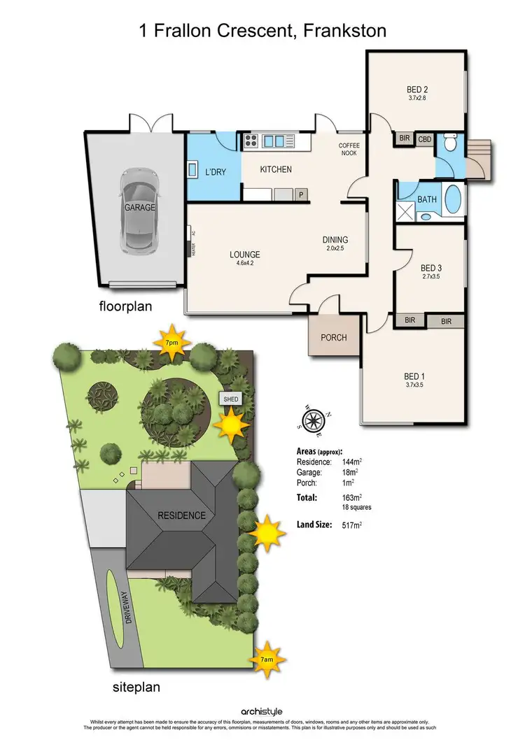 Floorplan of Homely house listing, 1 Frallon Crescent, Frankston VIC 3199