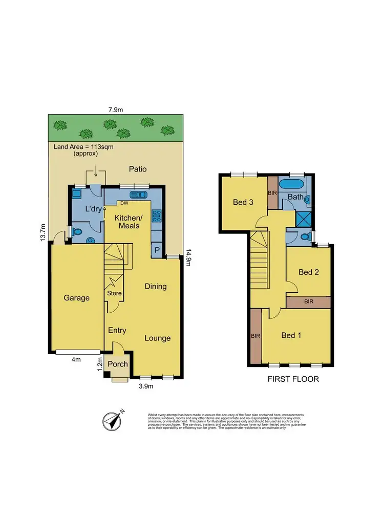 Floorplan of Homely townhouse listing, 2/207 Reynolds Road, Doncaster East VIC 3109