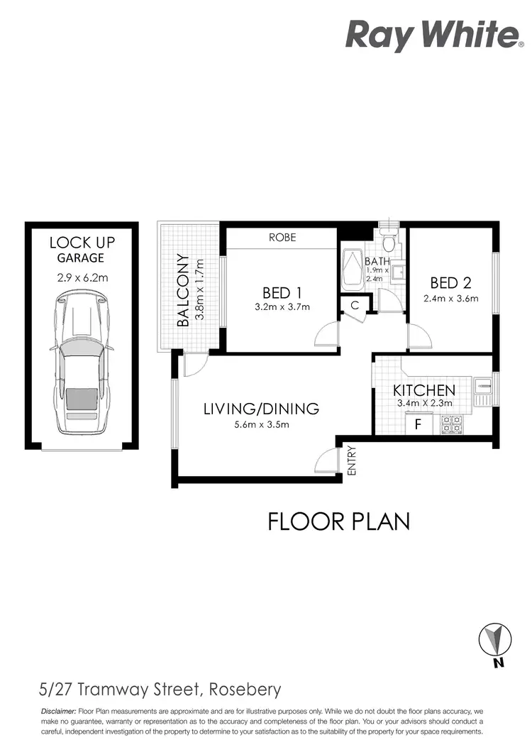 Floorplan of Homely apartment listing, 5/27 Tramway Street, Rosebery NSW 2018