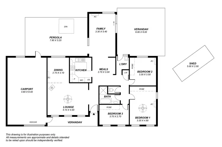 Floorplan of Homely house listing, 1 Cornwall Drive, Gulfview Heights SA 5096