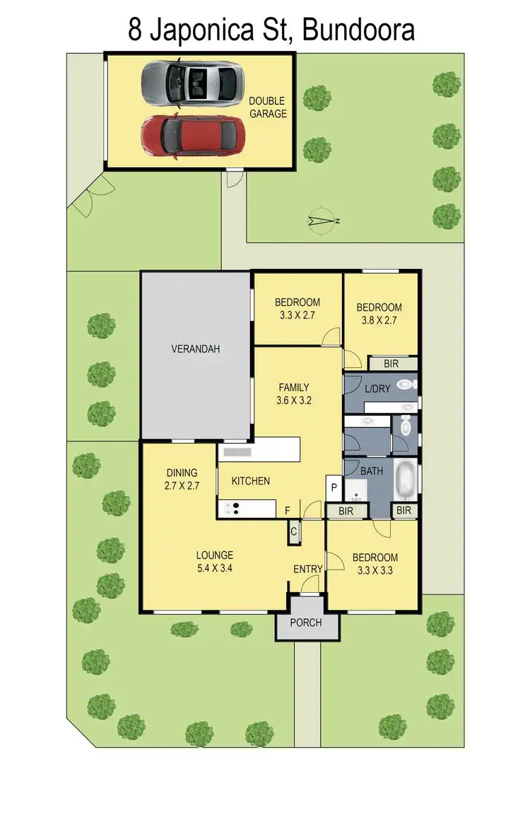 Floorplan of Homely house listing, 8 Japonica Street, Bundoora VIC 3083