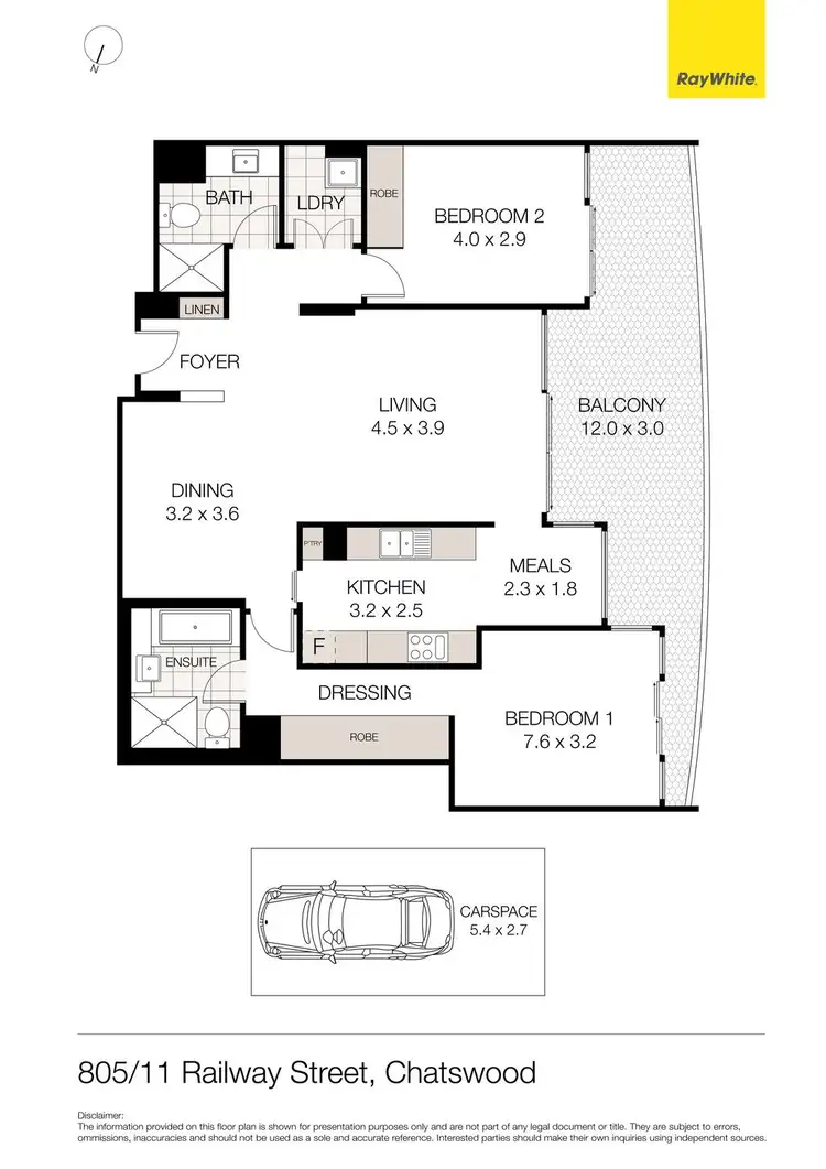 Floorplan of Homely unit listing, 805/11 Railway Street, Chatswood NSW 2067