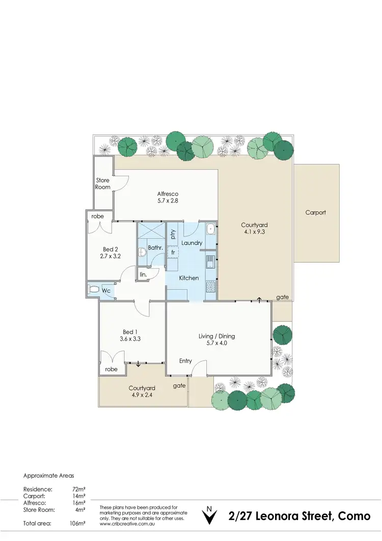 Floorplan of Homely villa listing, 2/27 Leonora Street, Como WA 6152
