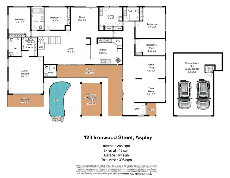 Floorplan of Homely house listing, 128 Ironwood Street, Aspley QLD 4034