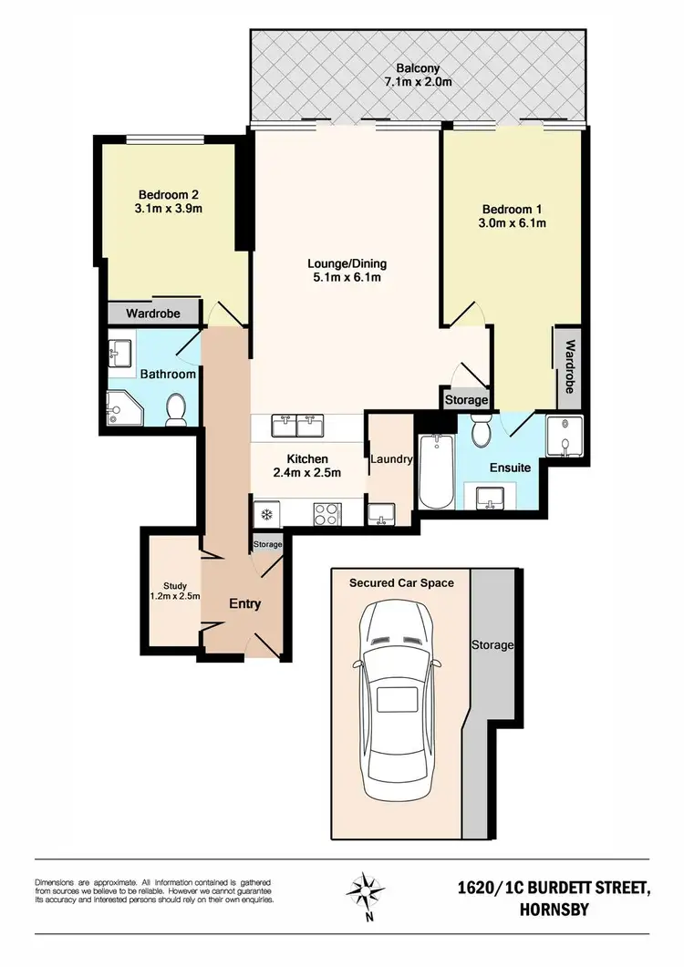 Floorplan of Homely unit listing, 1620/1C Burdett Street, Hornsby NSW 2077