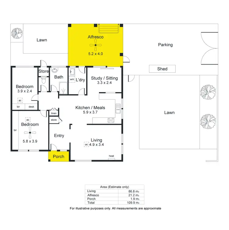 Floorplan of Homely unit listing, 1/3 Nibley Avenue, Everard Park SA 5035