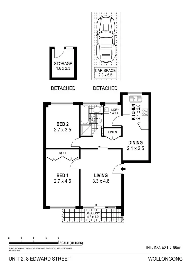 Floorplan of Homely unit listing, 2/8 Edward Street, Wollongong NSW 2500