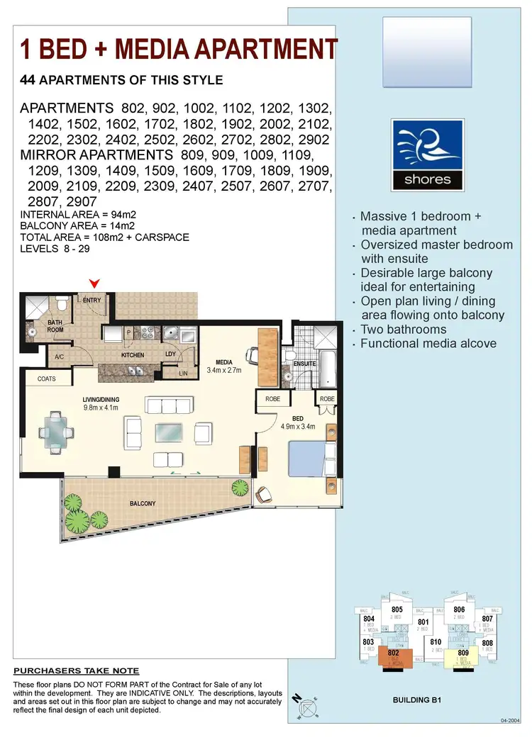 Floorplan of Homely apartment listing, 1 Como Crescent, Southport QLD 4215