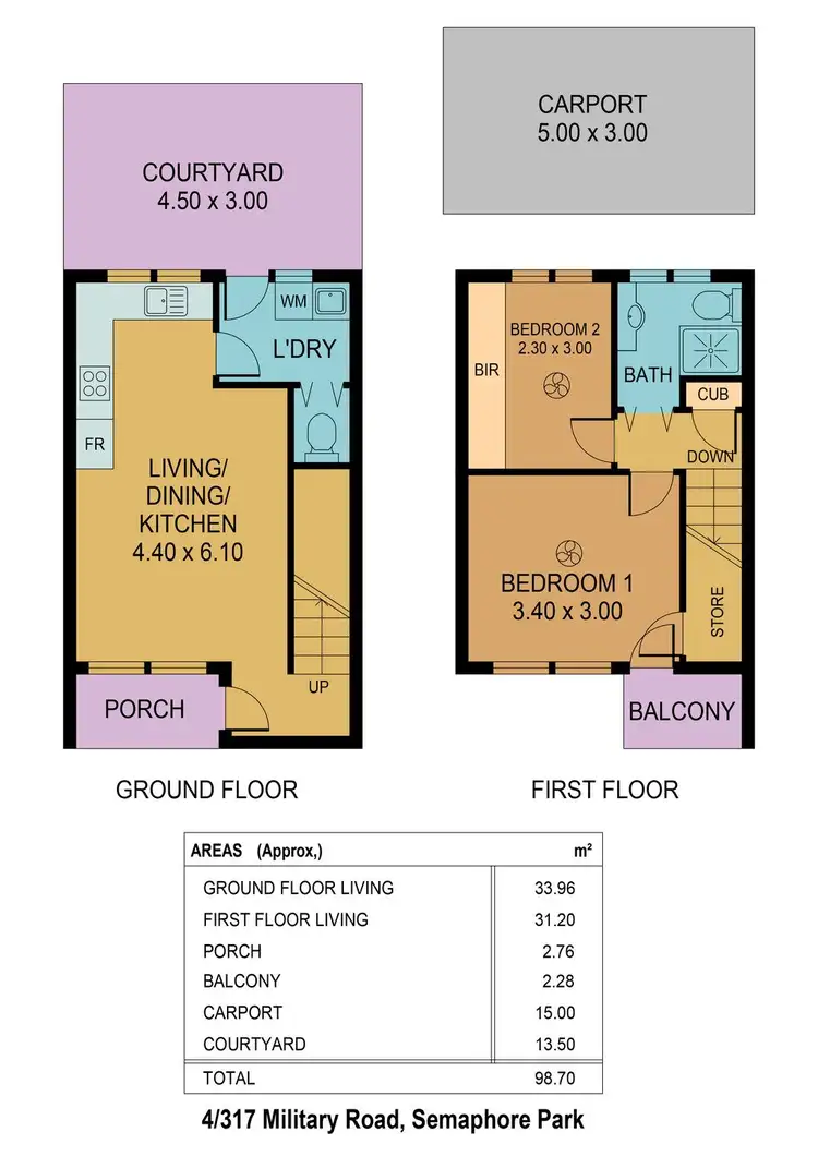 Floorplan of Homely unit listing, 4/317 Military Road, Semaphore Park SA 5019