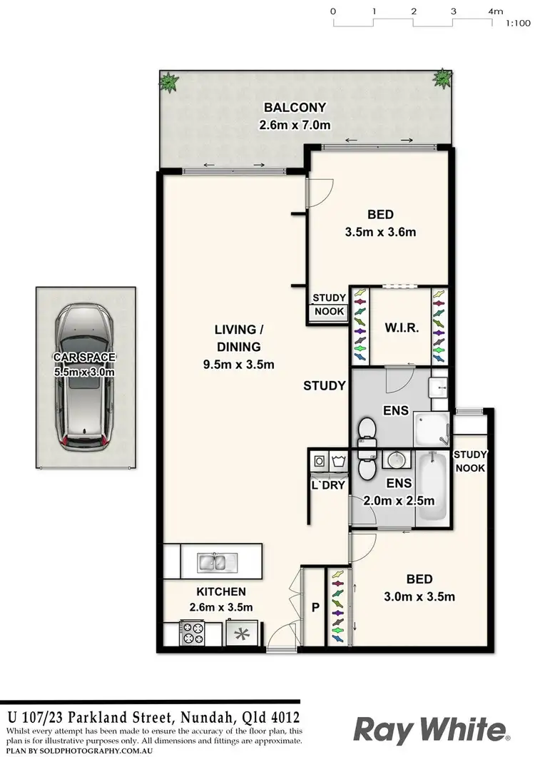 Floorplan of Homely apartment listing, 107/23 Parkland Street, Nundah QLD 4012