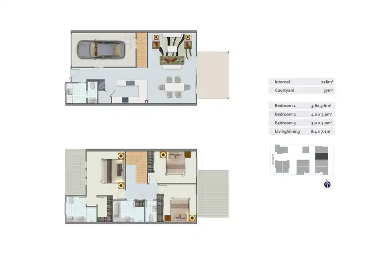 Floorplan of Homely townhouse listing, 8/18 Cambridge Street, Carina Heights QLD 4152
