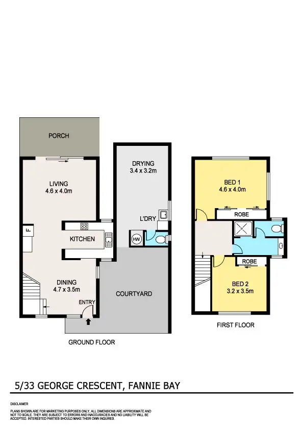 Floorplan of Homely townhouse listing, 5/33 George Crescent, Fannie Bay NT 820