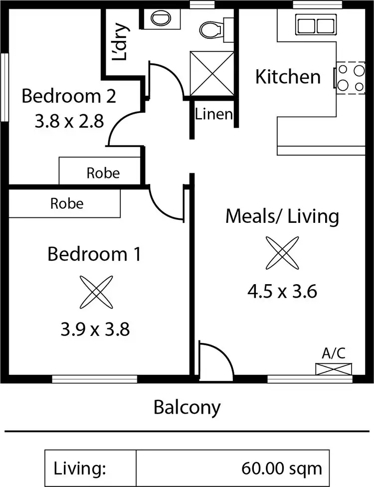 Floorplan of Homely unit listing, 4/3 Shirley Crescent, West Beach SA 5024